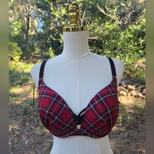 Torrid Curve 40D Plaid School Girl Red Women's Bra